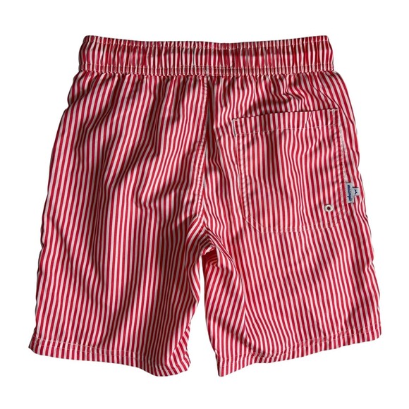 Maamgic Boys Swimsuit Swim Trunks  Size 8  Red Striped  Pool Beach Water Park - Picture 2 of 13